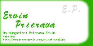 ervin prierava business card